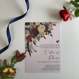 Virágmintás esküvői meghívó 101