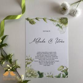 Virágmintás esküvői meghívó 104