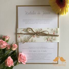 Virágmintás esküvői meghívó 115