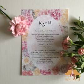 Virágmintás esküvői meghívó 130