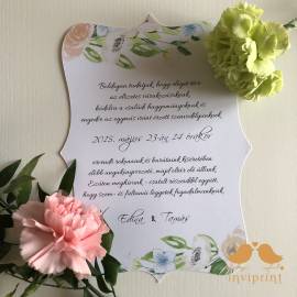 Virágmintás esküvői meghívó 139